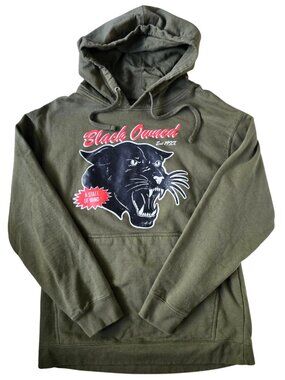 Black Owned A State of Mind Panther Hoodie Graphic Sweatshirt Olive Green Medium